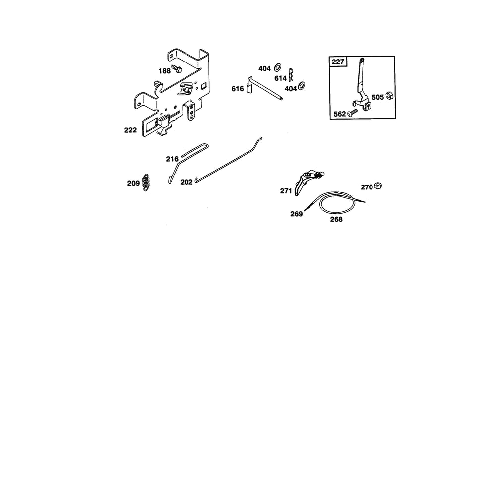 Governor Diagram and Parts List for 198700-198799 0141 Briggs and Stratton Engine